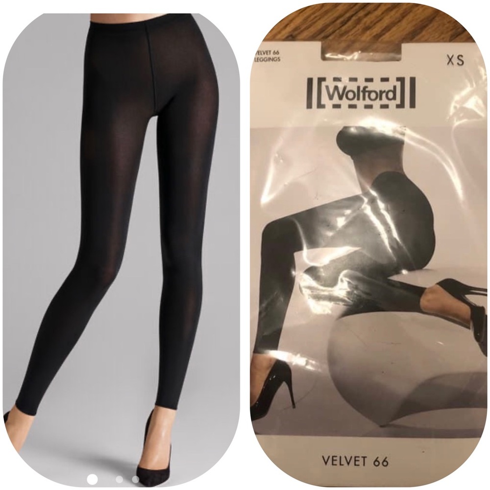 New wolford black thights velvet 66 leggings Xs